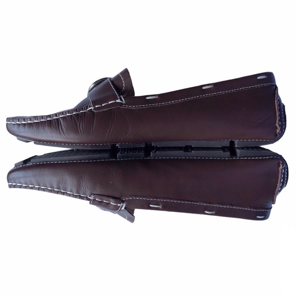 L.K. Bennett Loafer 39 9/9.5 Brown Buckle Shoe - Picture 7 of 15